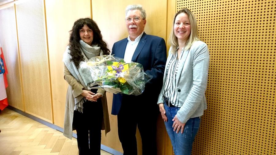 Landr&auml;tin Petra Enders, Seniorenbeauftragter Stephan Rothweil, Gleichstellungsbeauftragte Isabel Enders, 25.2.2020